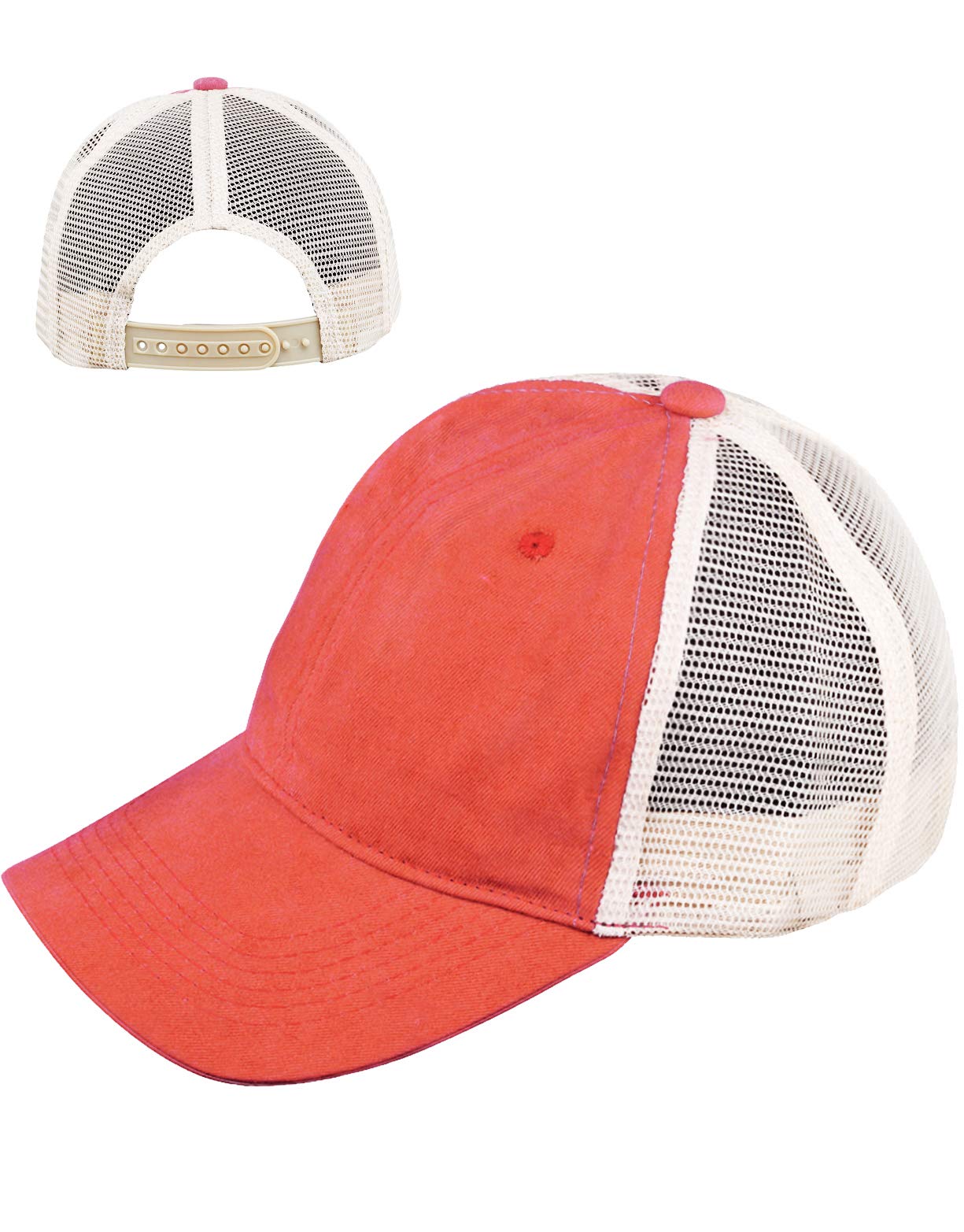 Mesh Baseball Cap for Men Women Vintage Adjustable Plain Hat Fitted Dad Cap
