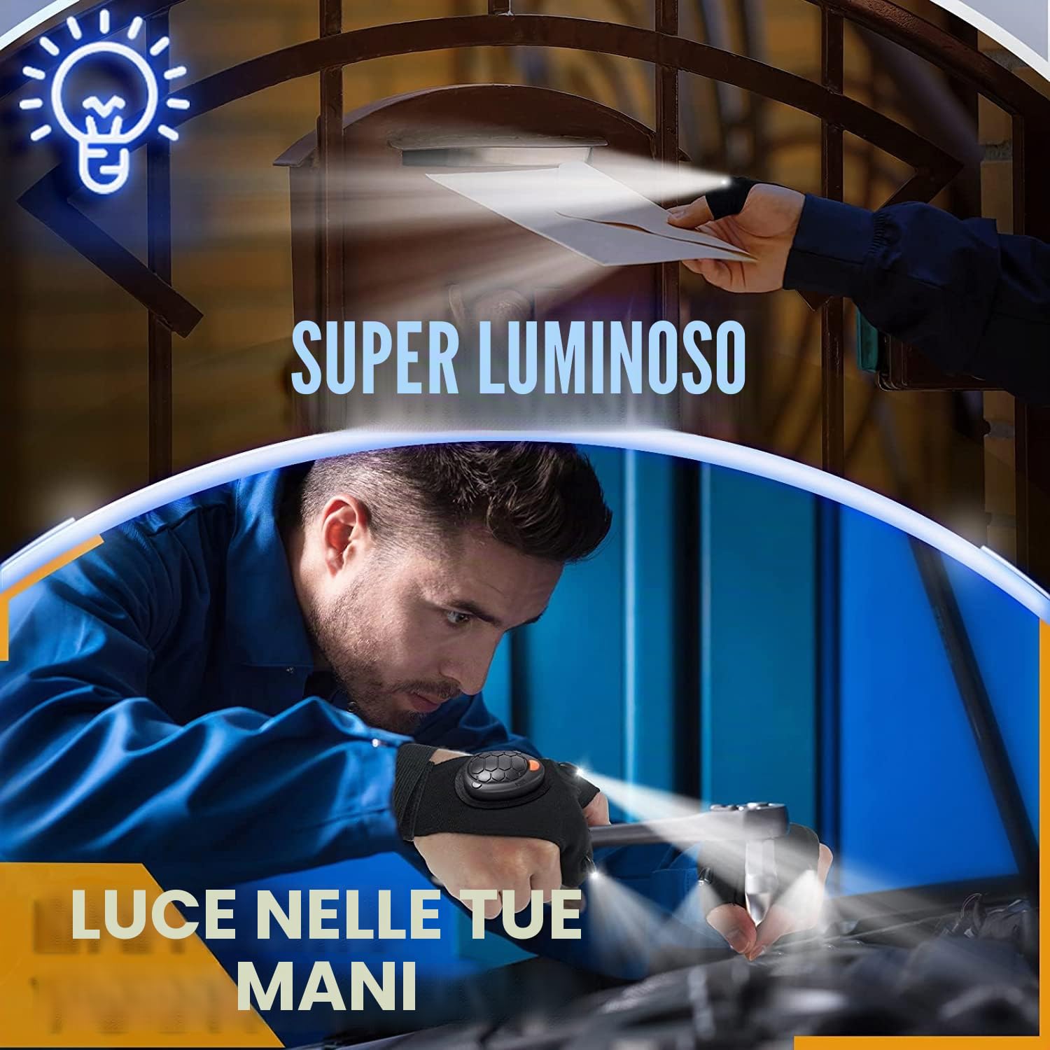 Regali per la festa del papà Guanti a LED – Guanti da pesca, accessori da pesca, regali significativi per uomini, regali per papà, regalo di compleanno per uomini