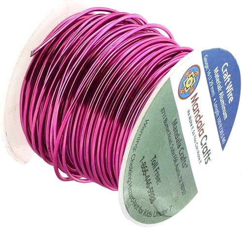 Vista 601 de Mandala Crafts Alambre de aluminio anodizado de calibre 8 para hacer joyas, alambre neutro flexible de color de 128 pies, flexible y flexible