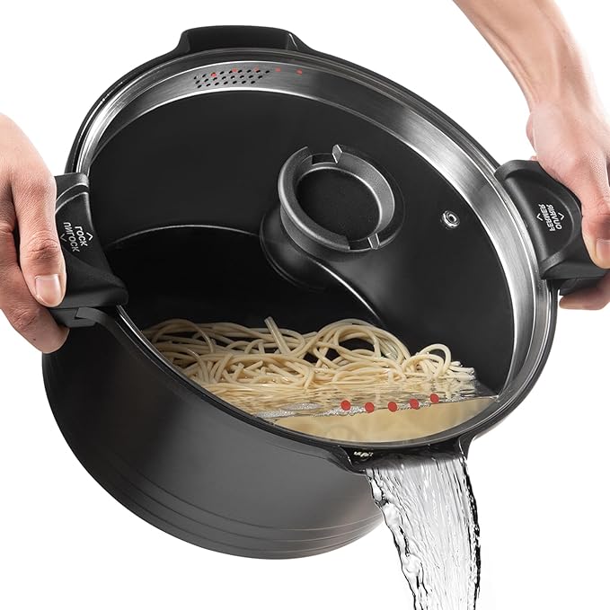 8.5qt Pasta Pot with Strainer Lid, Cast Aluminum Stockpot Multipot,