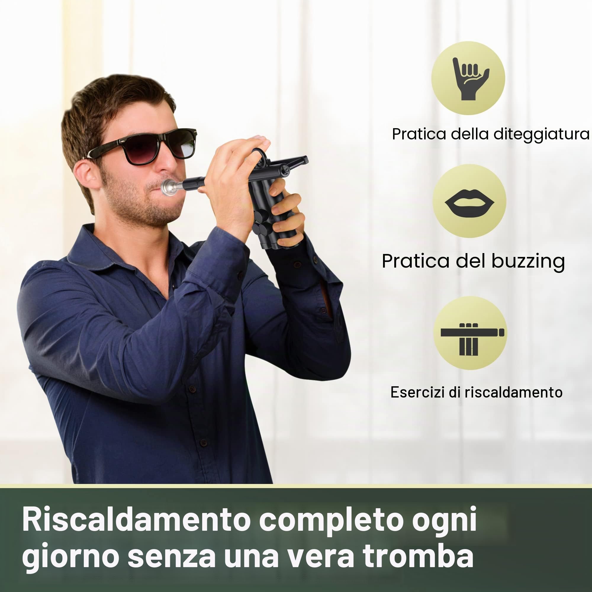 PAMPET - Allenamento per Tromba in Sib, Ottone, Nero, Strumento per Tromba in Sib, per Studenti Principianti