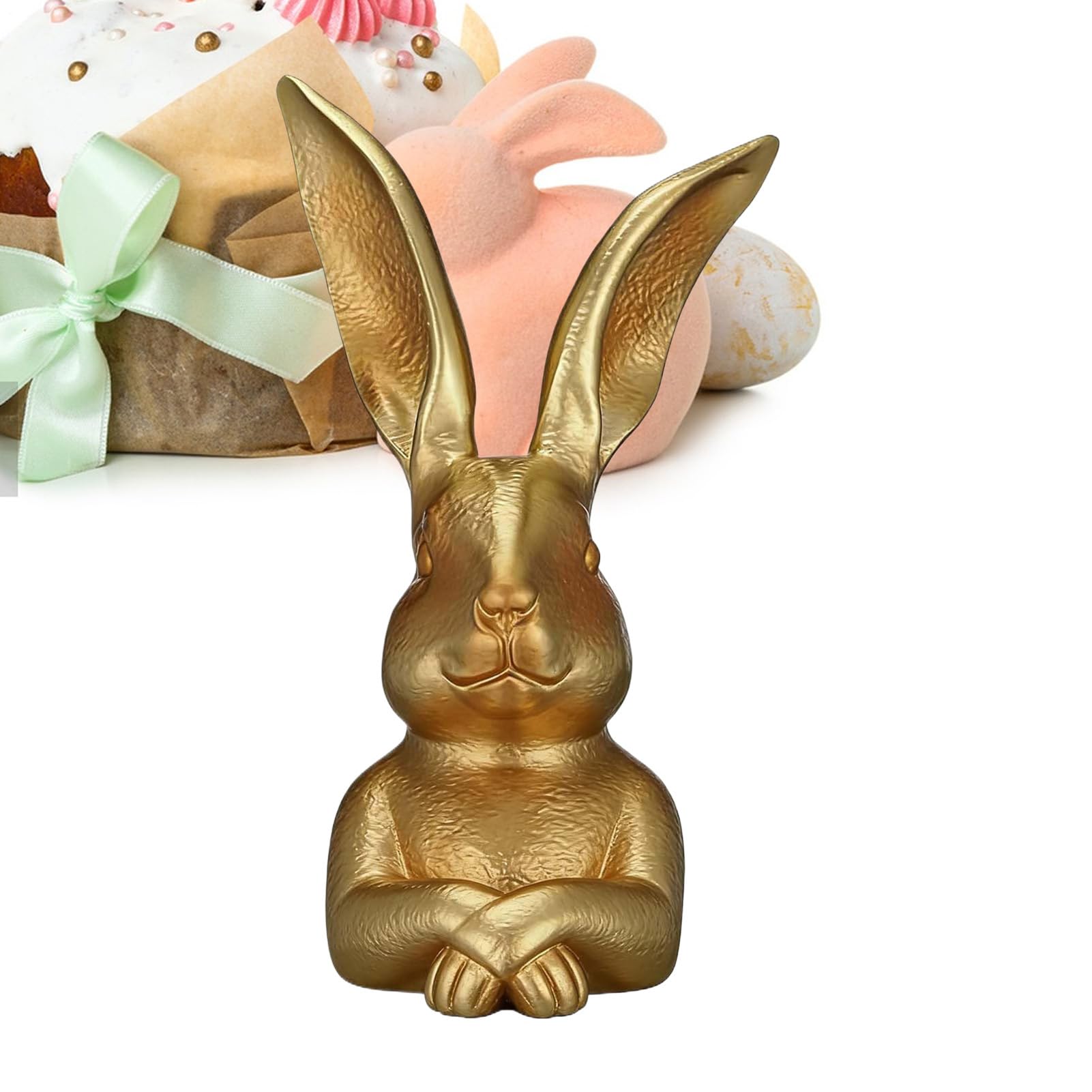 Décoration de lapin de Pâques et statuettes d'animaux miniatures 3D pour table