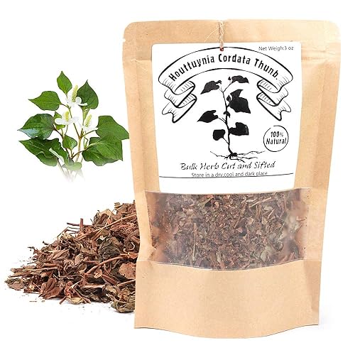 EidolonGreen Hierba medicinal de China Houttuynia Cordata Tea, (DokudamiYuxingcao) Hierbas chinas 100% hojas sueltas secas recién cosechadas 3 onzas