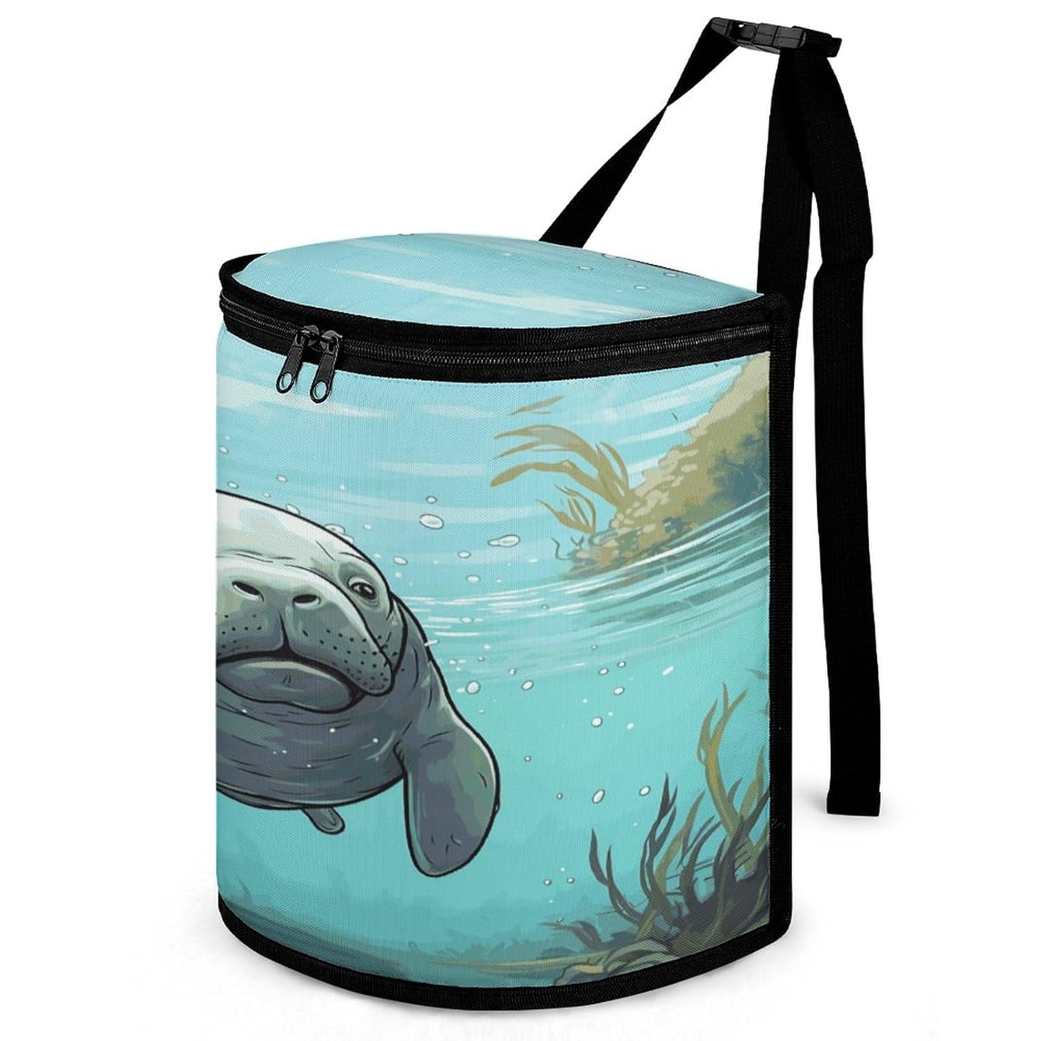 Hanging Car Trash Bag Crazy Save Manatee Printed Car Garbage Storage Bag Leakproof Car Trash Can Portable Garbage Storage Bags