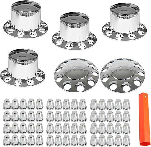 Juego de tapas centrales cromadas para cubierta de eje de rueda delantera y trasera, con tapas de tuerca de llanta de 1.299 in, repuesto para ruedas