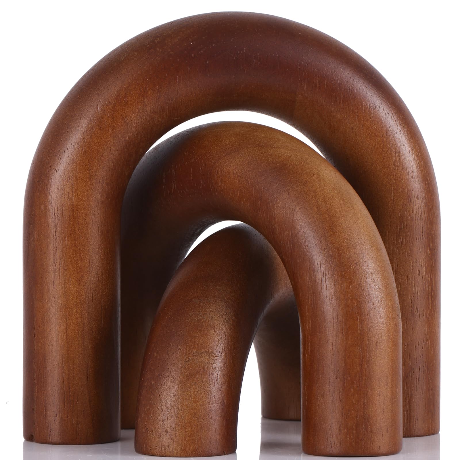 XMGZQ Brown Wood Arch for Coffee Table Decor Items,Wood Statue and Sculpture Set 3,Japanese Neutral Home Decor Aesthetic,Living Room,Entryway,Bookshelf,Floating,Console,Boho Minimalist Objects Product Image 1