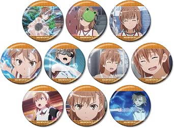 A Certain Scientific Super Electromagnetic Cannon T Trading Misaka Mikoto Only Scenes Metallic Can Badges, Pack of 10, BOX