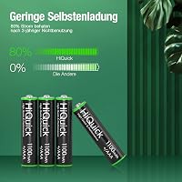 HiQuick AAA Ni-MH 1100 mAh Újratölthető Elemek 8db Csomag 3