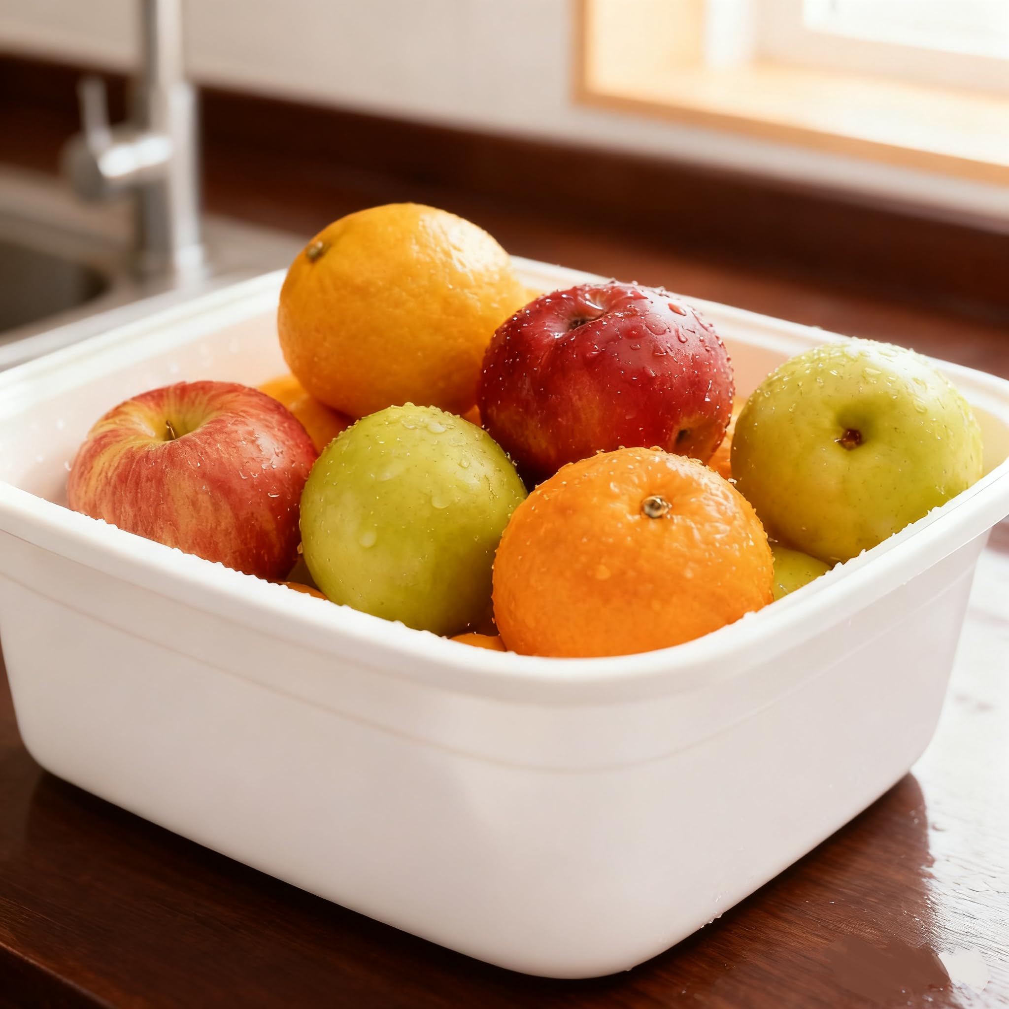 Cuenco de plástico de 12 L, recipiente rectangular para platos, lavabo de colores, 4 paquetes