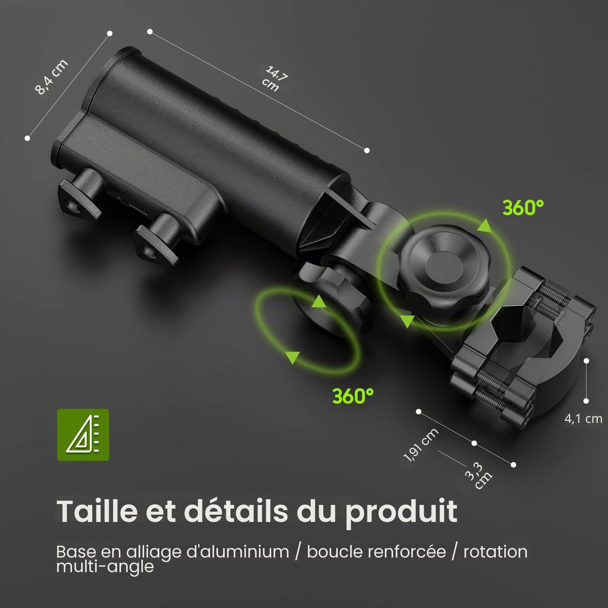 10L0L Support Universel de Parapluie de Golf pour Chariot, Stable et sûr, résistant au Vent sans se briser, adapté aux bicyclettes/Jouets/chaises roulantes（Old/amélioré Base hexagonale en Aluminium