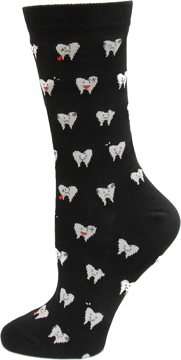 K. Bell Women's Dog Lovers Novelty Gift Crew Socks (1-Pair)