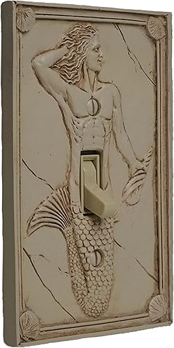 Miniatura 5 de Merman - Cubierta para interruptor de luz esculpida 3D, cubierta de placa de interruptor de pared de poliresina, decoración de pared Merman para el