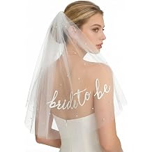 Bride to Be Veil for Bachelorette Party Favors, Wedding Veil for Bridal Shower Decorations, Accessories, Headband, Dress