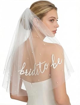 Bride to Be Veil for Bachelorette Party Favors, Wedding Veil for Bridal Shower Decorations, Accessories, Headband, Dress