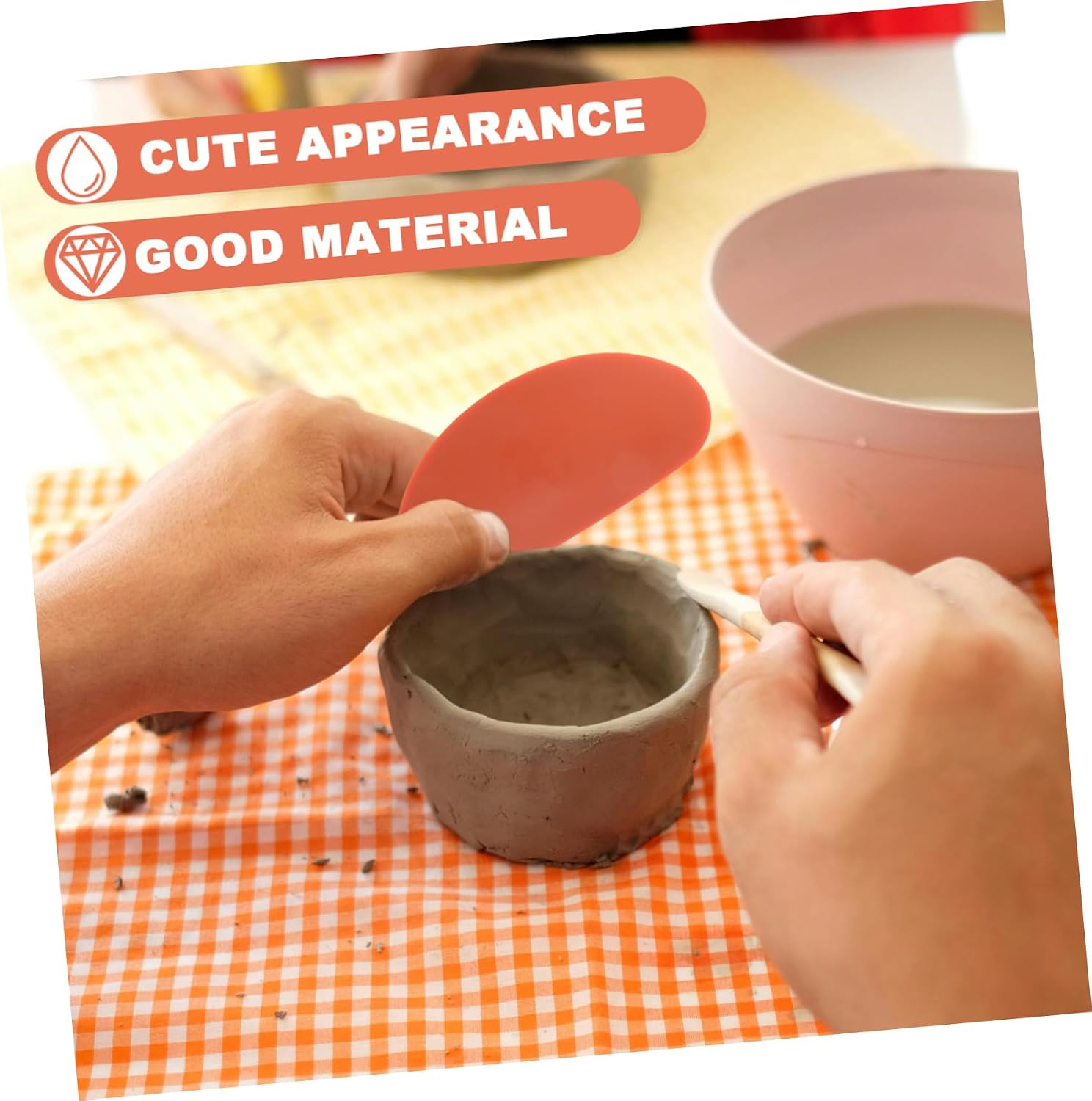 DECORNIJIA 3pcs Clay Sculpture Repair Tools Clay Tools Pottery Carve Sheet Oval Silicone Sheets Easy to Clean for DIY Craft