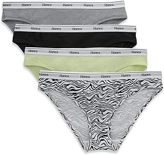 Womens Originals Breathable Stretch Cotton Bikinis, Pack of 4