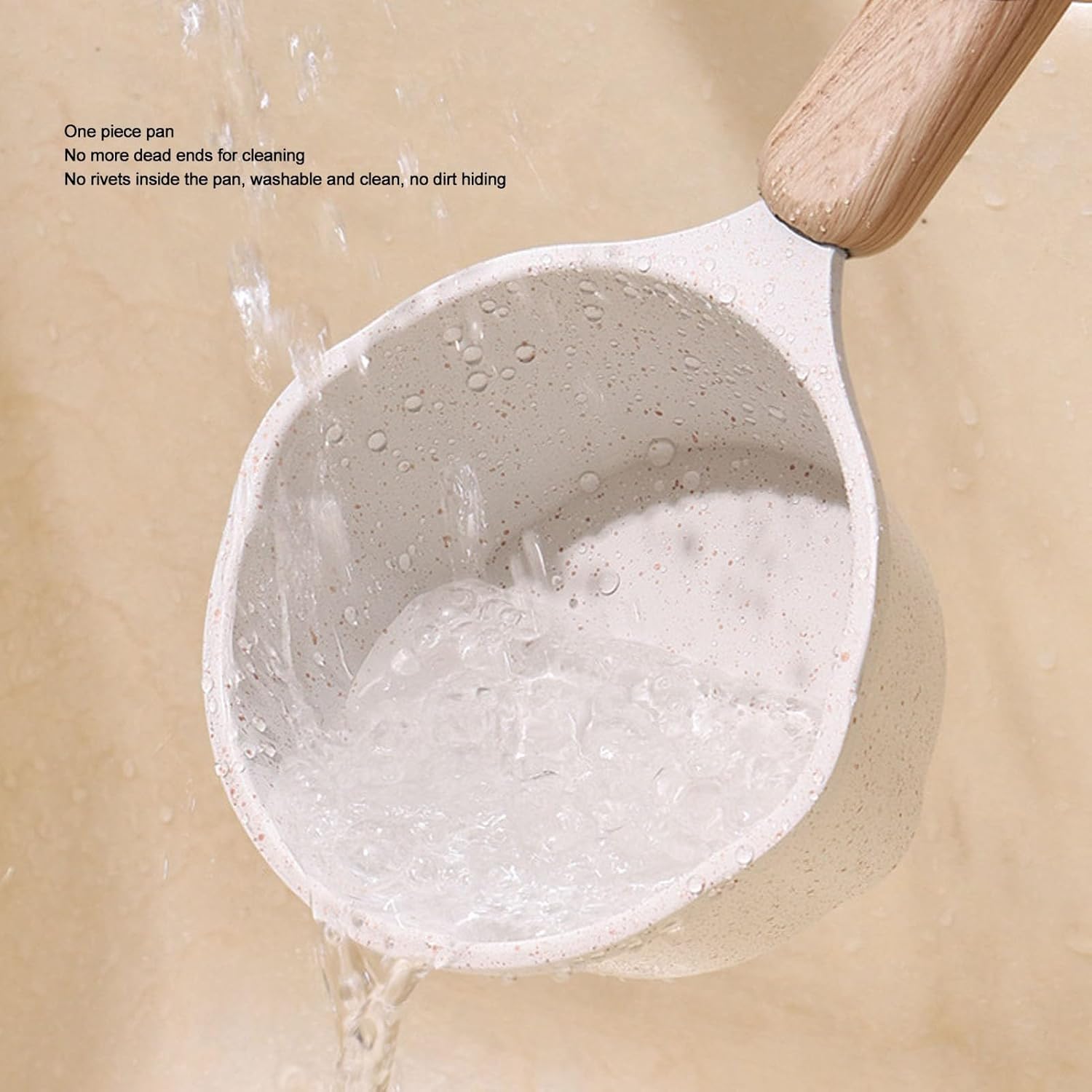 Nonstick Saucepan, Multipurpose Cooking Pot with Pour Spouts, Aluminum Material, Medical Stone Coating, Compact Size for Small Kitchens, Camping, and Travel