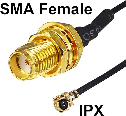 Miniatura 3 de Antena WiFi SMA Antena omnidireccional externa 3db con 50CM IPX1.13 a SMA Cable de extensión hembra Pigtail para computadora, tarjeta de red