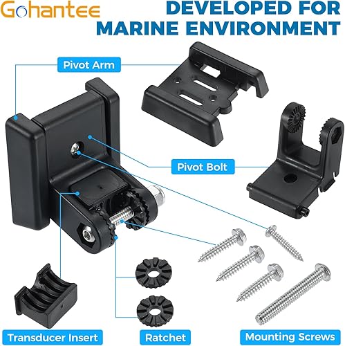 Miniatura 7 de 7400931 Soporte de transductor, placa de montaje de transductor compatible con transductores MHX XNT XHS modelo para sensores Fishfinder Placa de