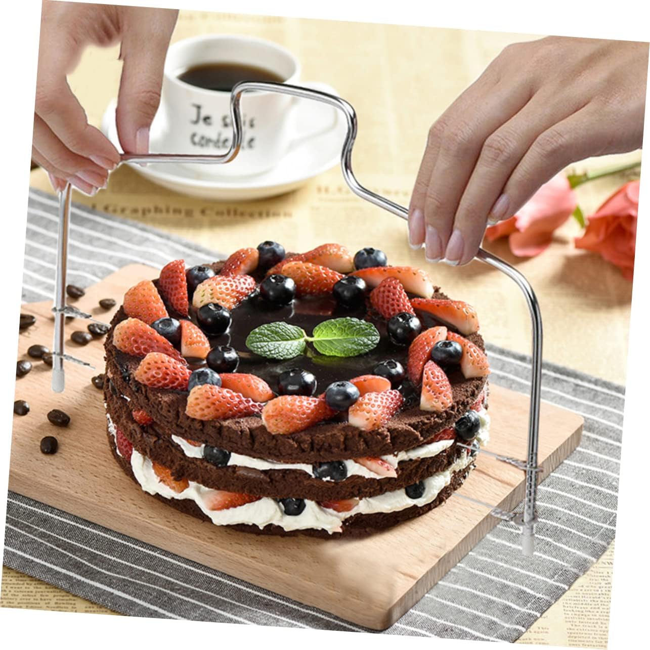 Bread Slicer for Toast and Loaf, Steel Safe Cutting Baking Tool