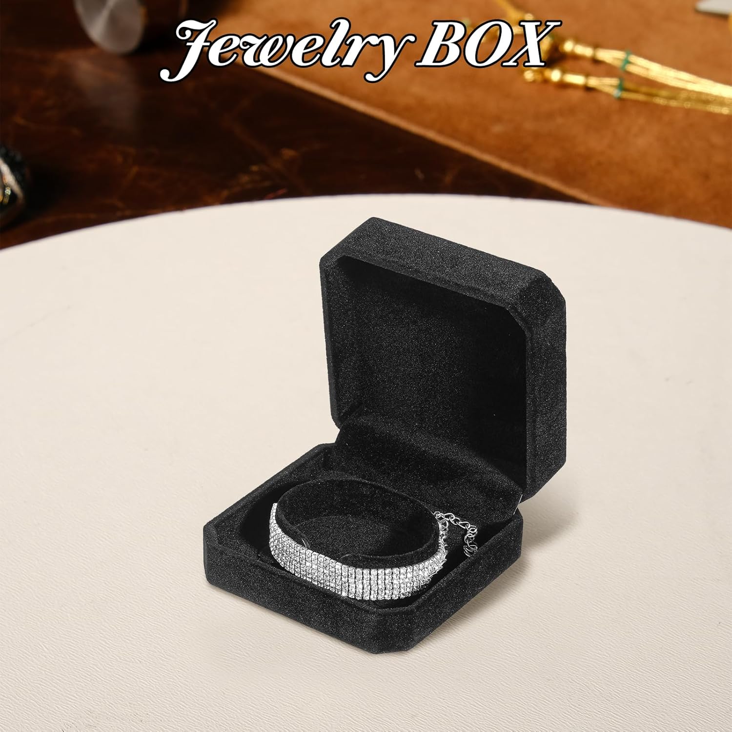 Tobeelec 12 Pcs Velvet Bracelet Boxes for Jewelry Gift, Classic Black Bracelet Gift Box Jewelry Box Storage Case Organizer Holder for Wedding, Engagement, Proposal, Birthday and Anniversary (Black)