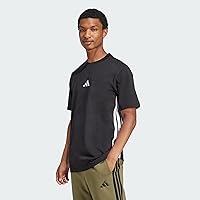 Adidas Homme Essential Three Stripes Single Jersey Tee, Black/White