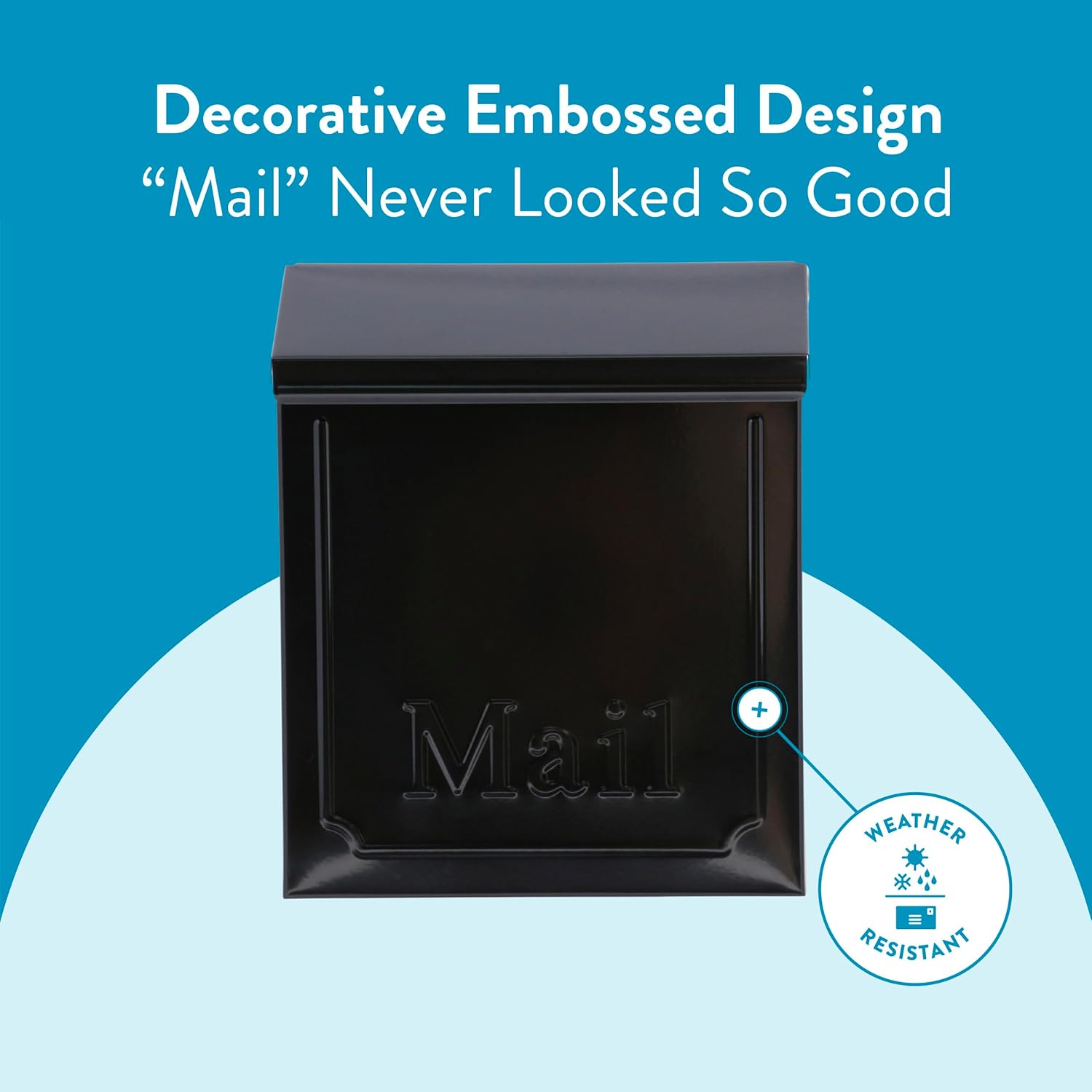 ARCHITECTURAL MAILBOXES Townhouse Vertical Small Capacity, Galvanized Steel Wall Mount Mailbox, 4.1 x 8.6 x 10.1 inches, Black