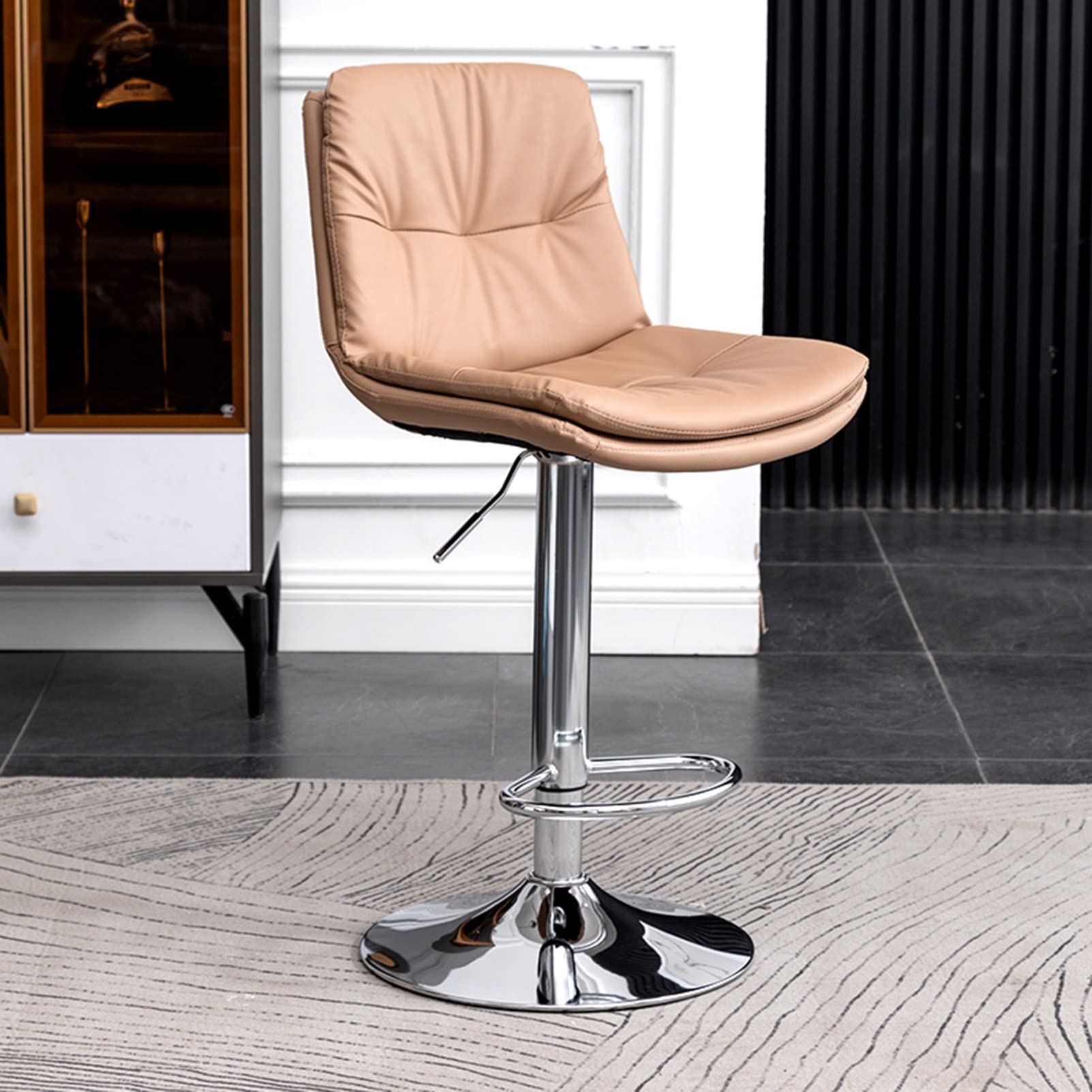 Lot de 2 tabourets de bar pivotants réglables pour cuisine et salle à manger - Tabourets de comptoir pour la maison - Design moderne - Parfait pour îlot de cuisine
