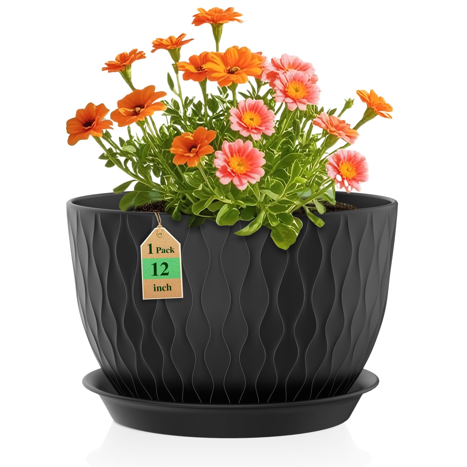 WSMKSZ 12 Inch Water Ripple Planter