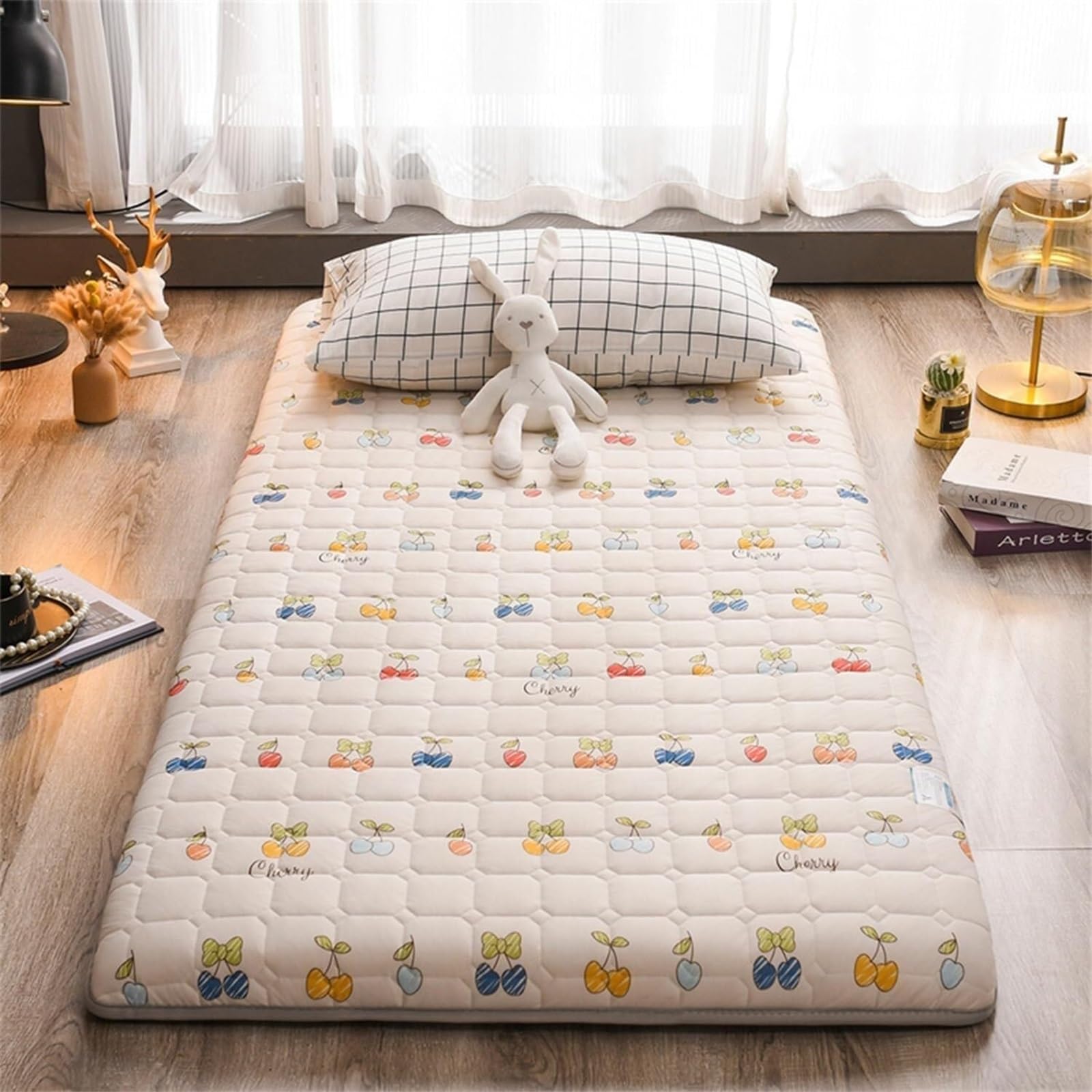 Colchón Futón Plegable Japonés | Cama De Suelo De 9 Cm con Diseño Antideslizante Doble - Tatami Portátil para Casa, Residencias De Estudiantes Y Camping(AA,70 * 180cm)