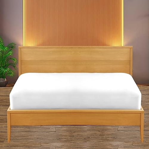 Sábana bajera de esquinas profundas tamaño Queen  Se adapta perfectamente al colchón  Sábana suave sin arrugas  1 sábana bajera solo  color blanco disponible en Yaxa Peru