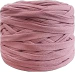 Paquet de 1 270g Fil de polyester fil de t-shirt fil de fil de fils de fil pour crochet t-Shirt fil de tissu fil de toile fil de crochet fil de DIY Pochettes de sac de tricot au crochet (rose pâle)
