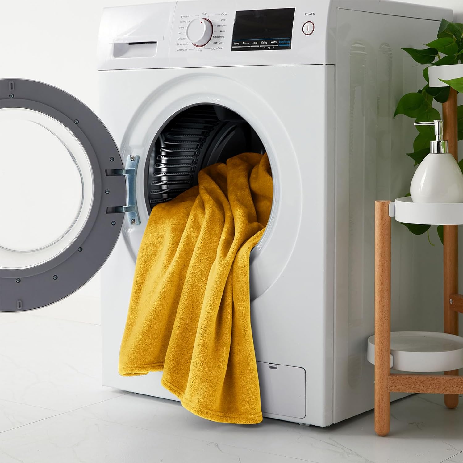 KMUSET Fleece Blanket Honey Yellow Lightweight Super Soft Cozy Fuzzy Bed Blankets Microfiber Factory Shop - Image 6