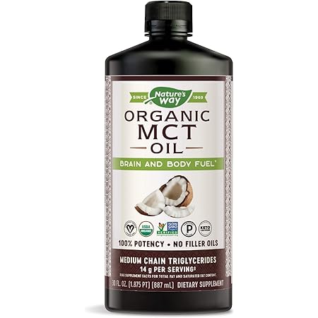 Nature's Way 100% Potency Pure Source MCT Oil from Coconut - Certified Paleo, Certified Vegan, Non-GMO Project Verified, Vegetarian, Gluten-Free, 30 FL Ounce (Packaging May Vary)