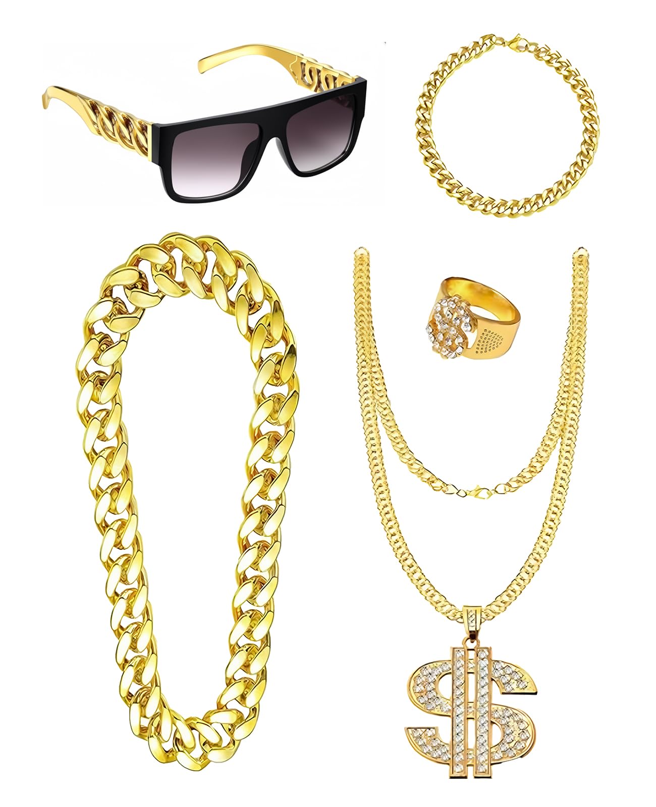 hommova 5 Pcs Hip Hop Costume Set
