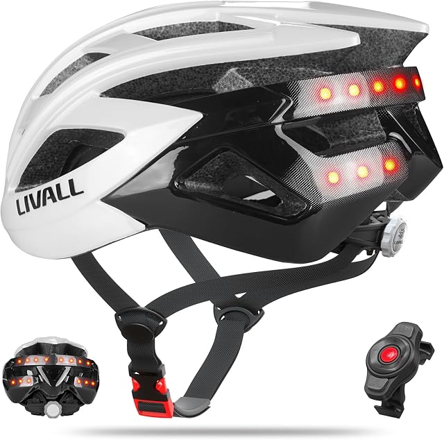 LIVALL Smart Bike Helmet with Taillights, Bluetooth Cycling Helmet with Speakers and Microphone, SOS Alert and Remote Control, Fit for Adult Men and Women, Waterproof