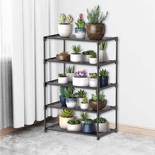 Miniatura 4 de Zapatero pequeño de 4 niveles, organizador de almacenamiento estrecho y apilable, de metal resistente, ampliable, para entrada, pasillo, armario,