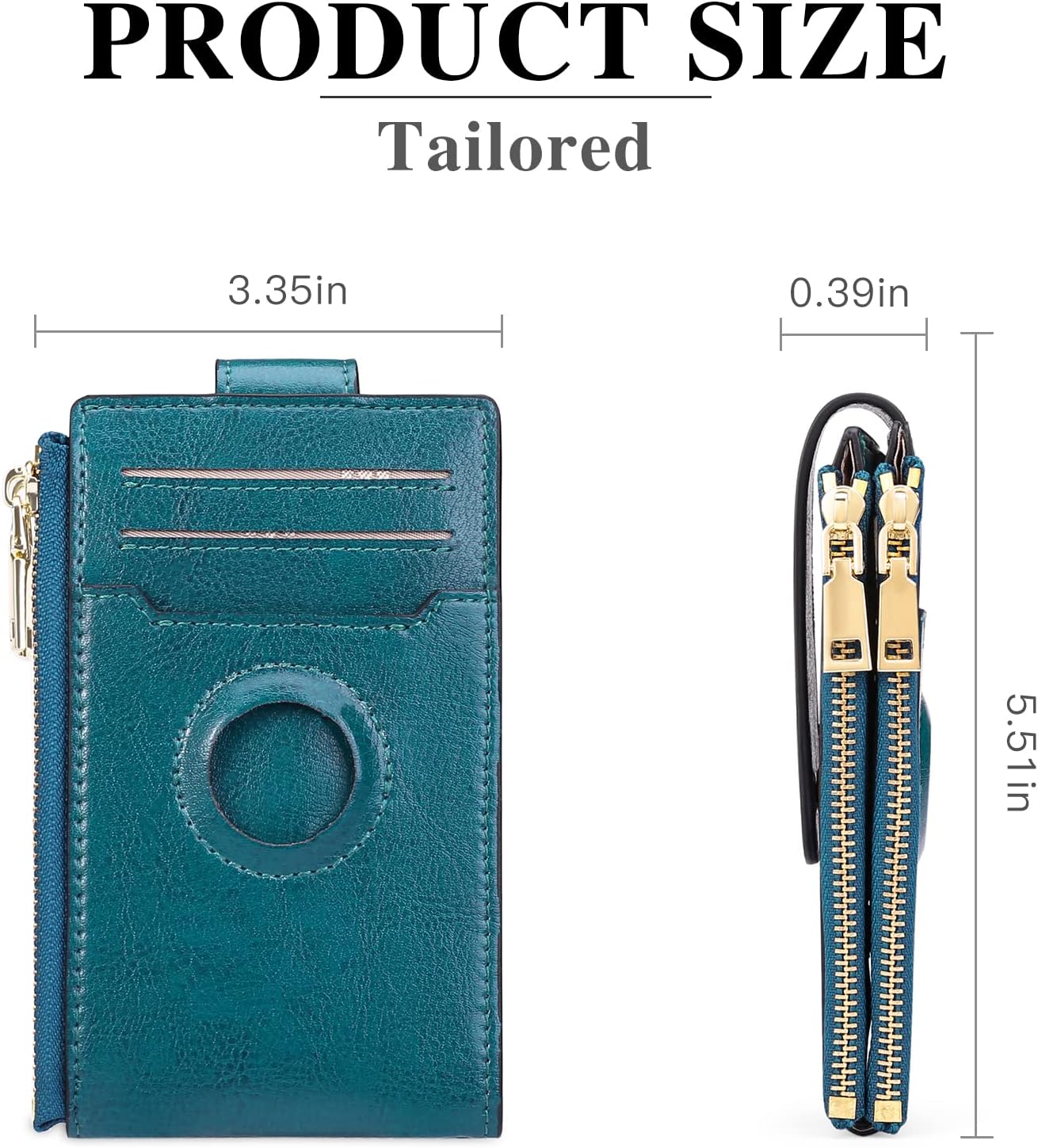 FALAN MULE Airtag Womens Wallet Genuine Leahter Bifold Credit Card Holder with Built-in Integrated Case