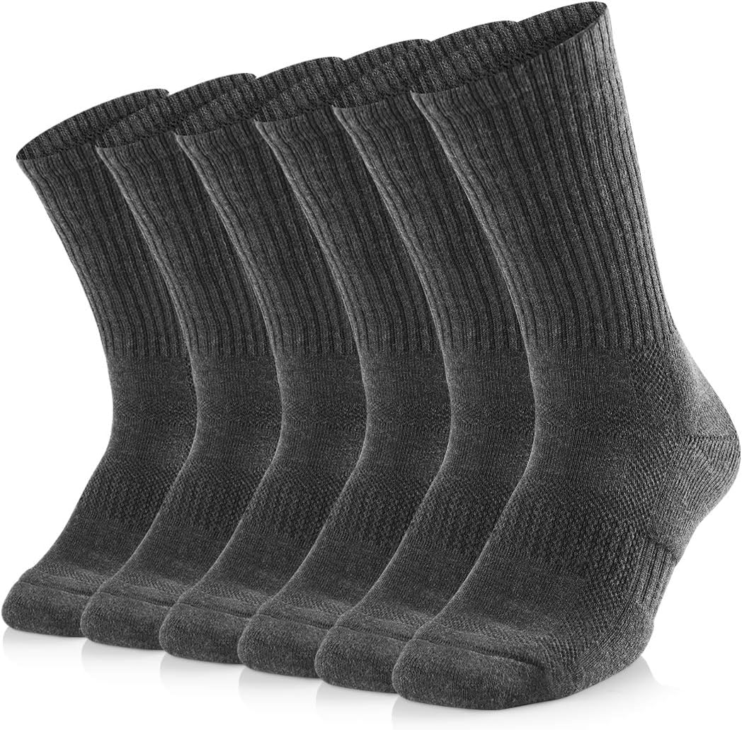 SOX TOWN Unisex Cushioned Crew Training Athletic Socks Men & Women with Combed Cotton Moisture Wicking Breathable Performance
