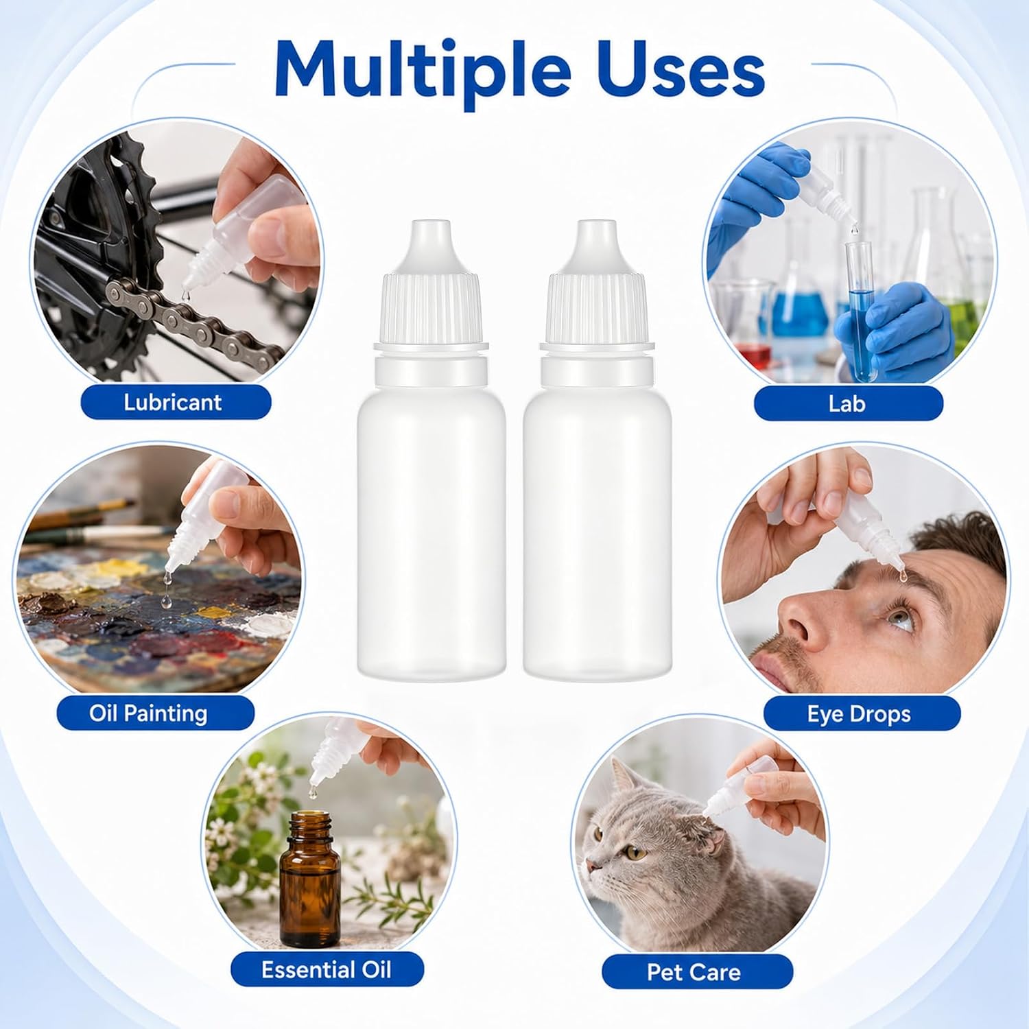 10 Pack 15ml /0.5oz Empty Dropper Bottles with Funnel