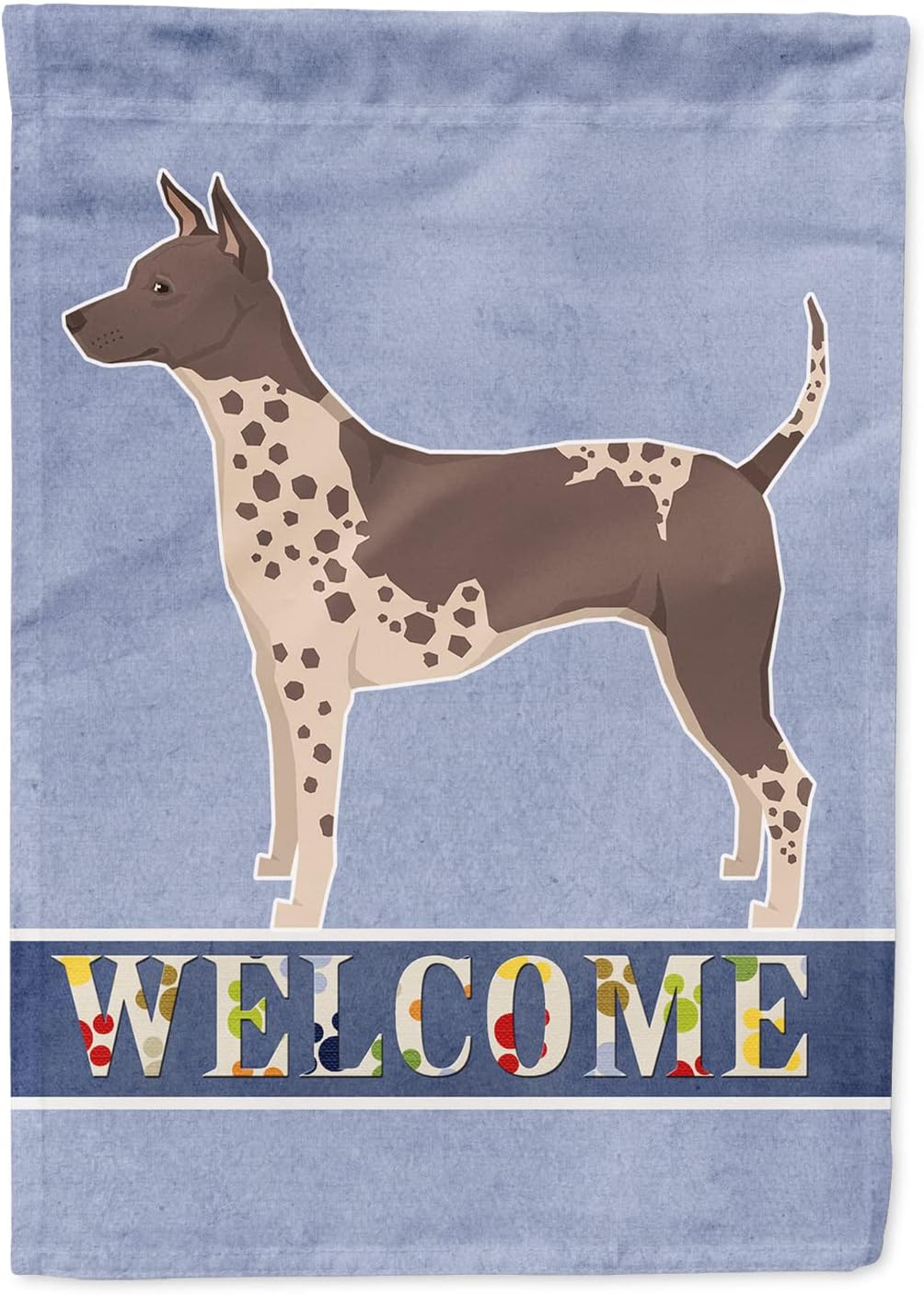 Caroline's Treasures CK3573CHF American Hairless Terrier Welcome House Flag Large Porch Sleeve Pole Decorative Outside Yard Banner Artwork Wall Hanging, Polyester, House Size, Multicolor