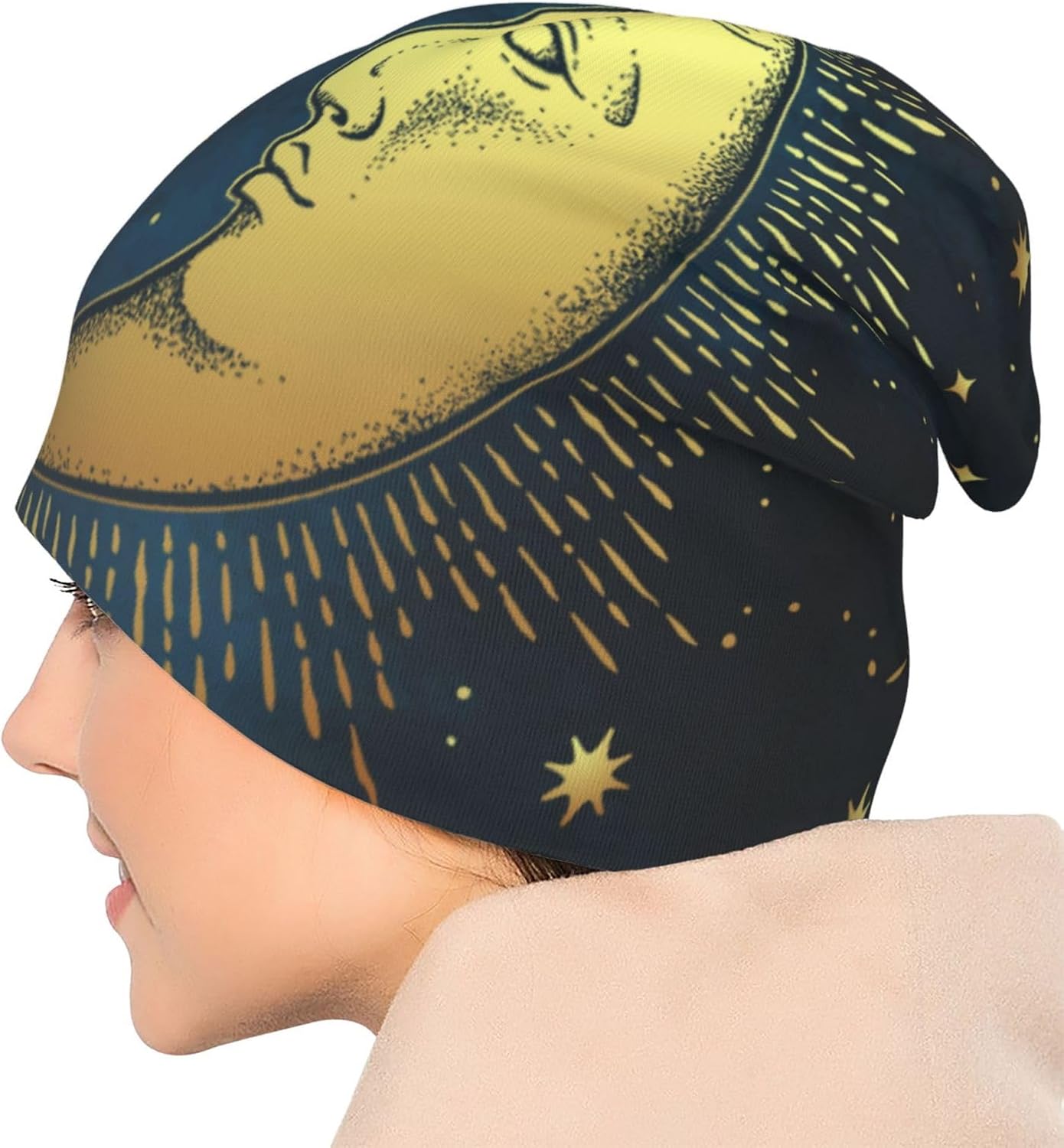 Skull Beanie for Women Men, Warm Stretch Knitted Beanies Hat Lightweight Casual Slouchy Cap Cancer Headwear - Image 6