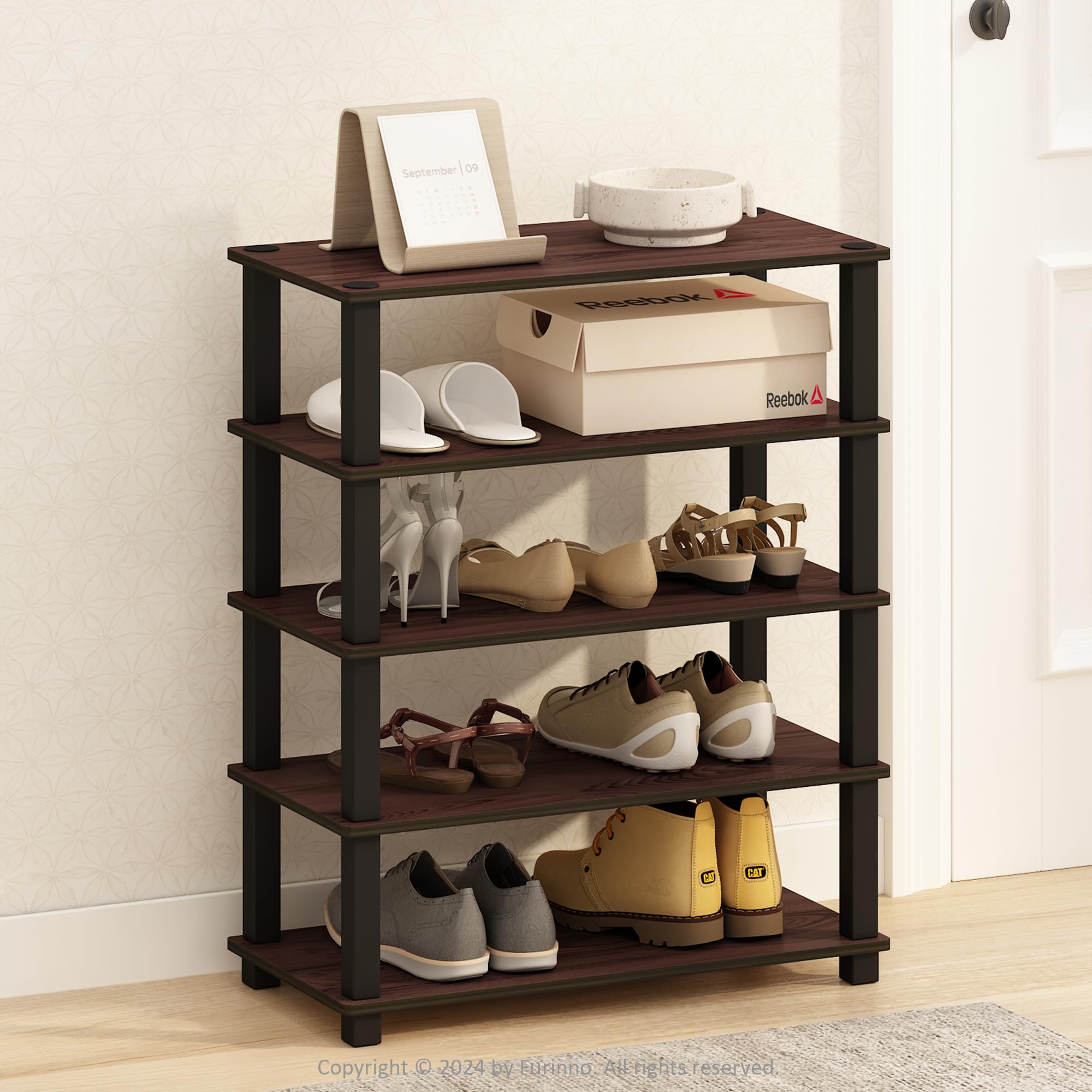 Librerías de madera y plástico para esquinas estanterías modulares negras de 3 niveles