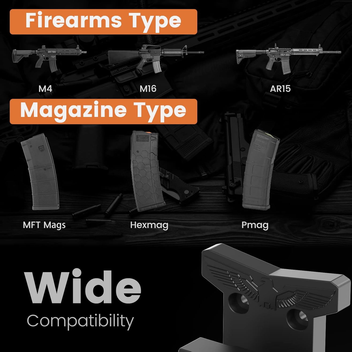 AR15 Wall Mount with Strong and Solid PA Material, Load Bearing Capacity 300Lbs of Tension 2 Pair Gun Rack Wall Mount Rifle Hook with Scratchproof Rubber Cushion 50lbs Strength : Sports & Outdoors