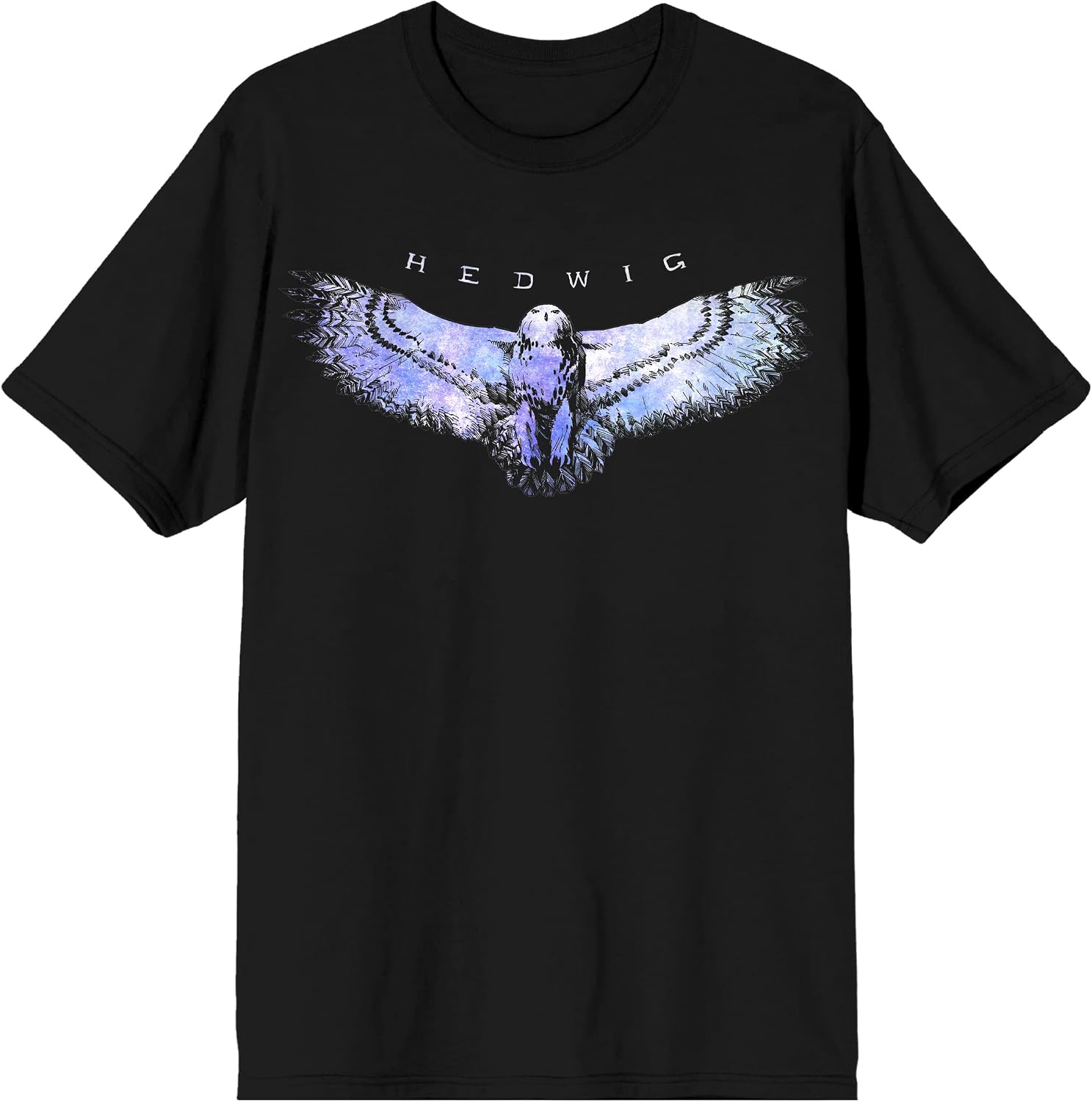 Harry Potter Hedwig The Owl Crew Neck Short Sleeve Men's Black T-Shirt