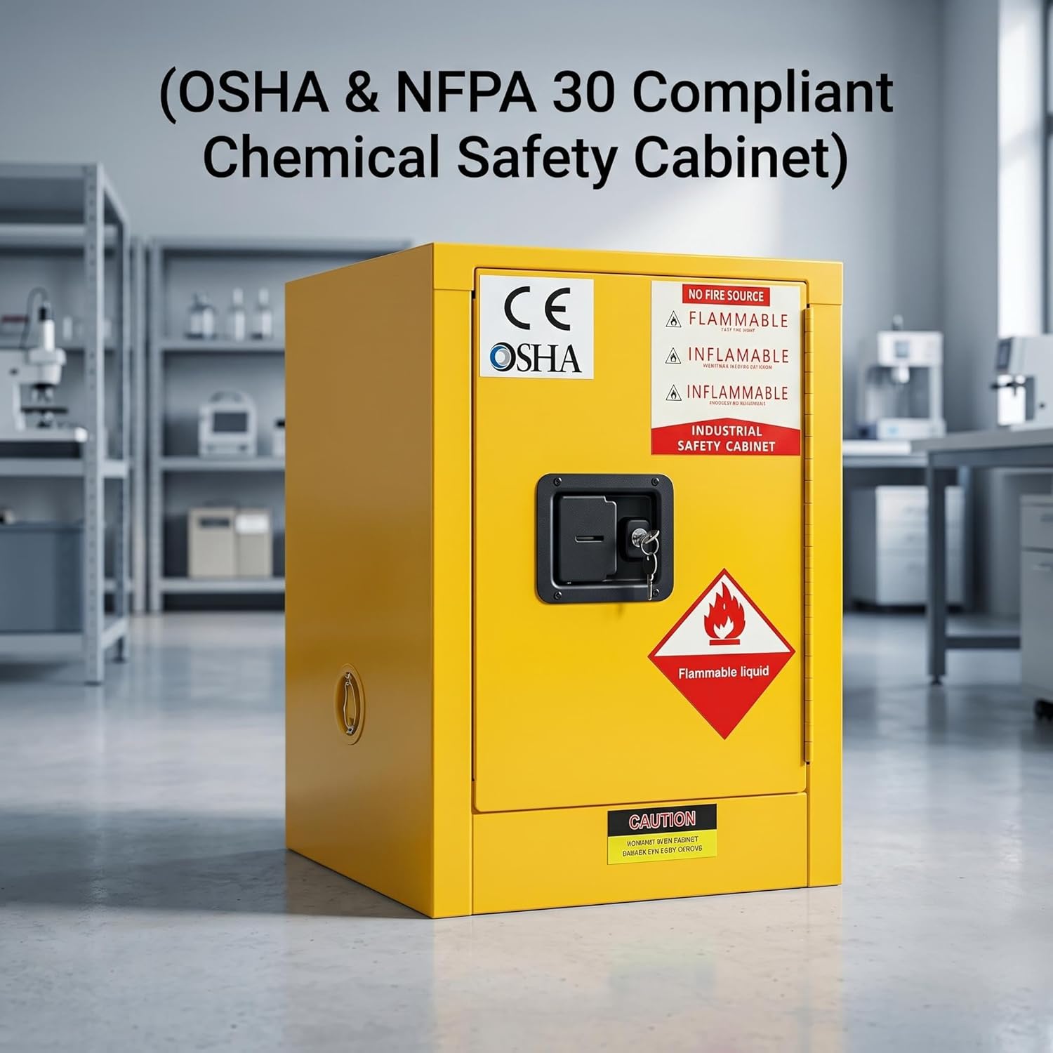 Hazardous Materials Storage Cabinet 20 Gallon, Thickened Galvanized Steel Fireproof Cabinets with Adjustable Shelves, Heavy Duty Flammable Safety Cabinet with 3-Point Doors, for Industrial