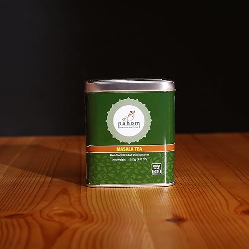 Miniatura 4 de NAHOM India's Mix Masala Chai Tea Hojas sueltas, mezcla de té negro, canela, cardamomo y pimienta negra té Masala especiado | Chai Latte adecuado
