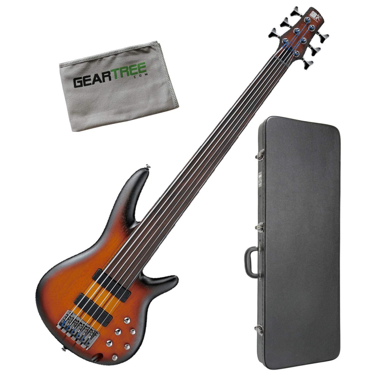 Ibanez SRF706 BBF Brown Burst SR Bass Workshop 6str Fretless Bass w/Case and Clo