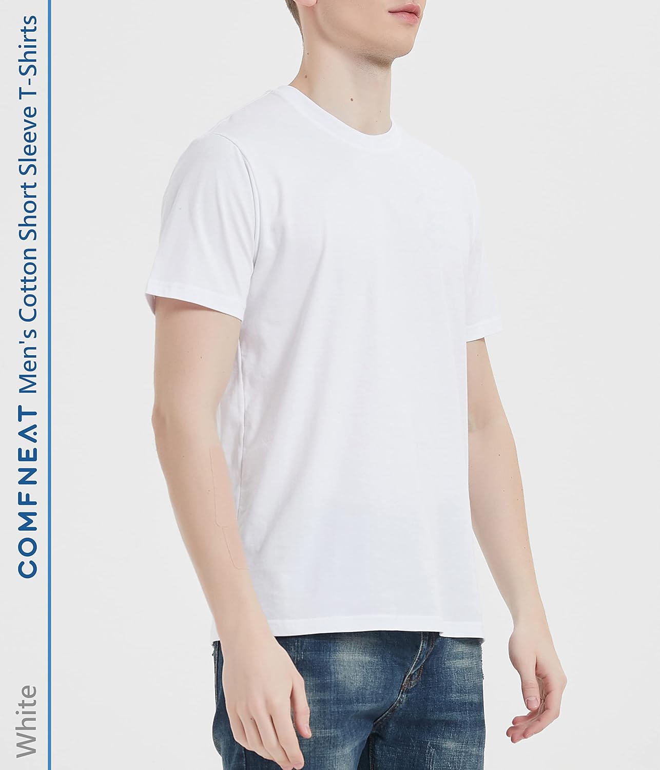 Comfneat Men's 3-Pack Lightweight T-Shirts Cotton Crew Neck Regular Fit Solid Tee - Image 7