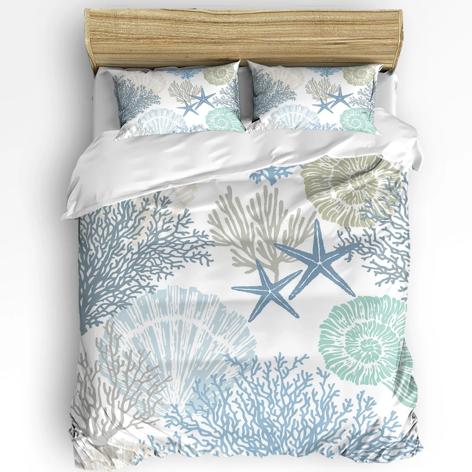 MDKLXIDF Funda Nordica Cama 180 Estrella de mar Juego de Funda de Edredón Adultos con Cierre Cremallera, Microfibra Impreso en 3D Funda Nórdica 260x240cm y 2 Fundas de Almohada 50x75cm